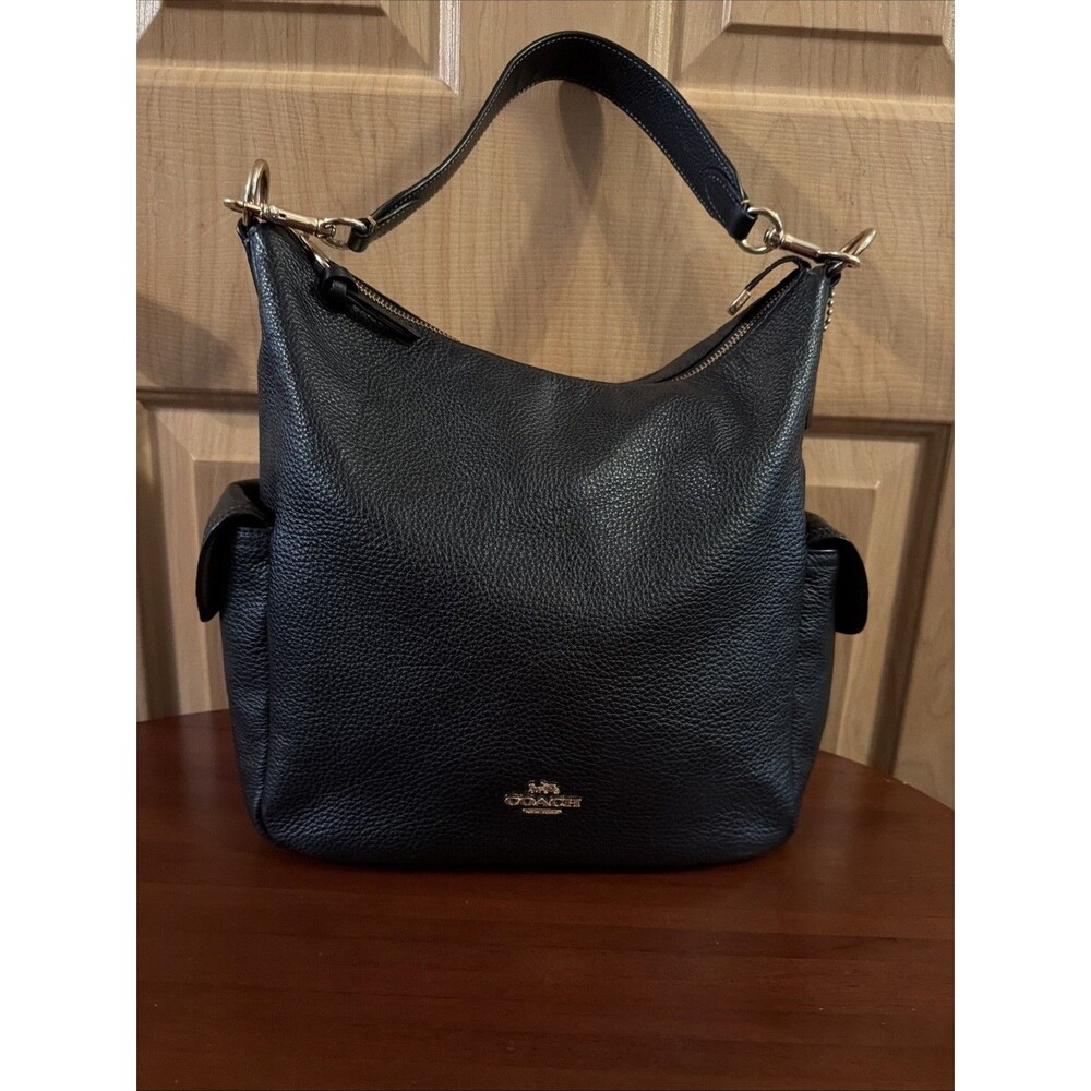Coach Pennie Shoulder Bag Black Pebbled Leather w/Gold Hardware. Excellent Cond!